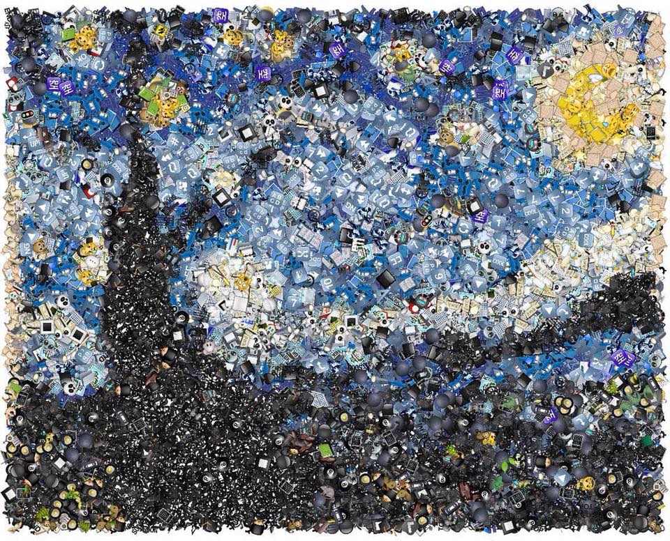 La Noche estrellada con emojis